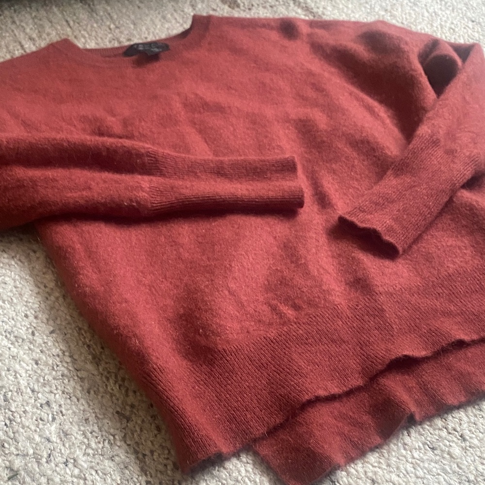 Tahari Rust Crew Neck Sweater